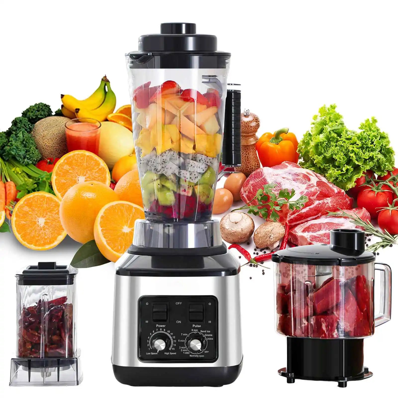 3 in1 9500W Heavy Duty Grade Blender Mixer Juicer High Power Food Processor Ice Smoothie Bar Fruit Blender