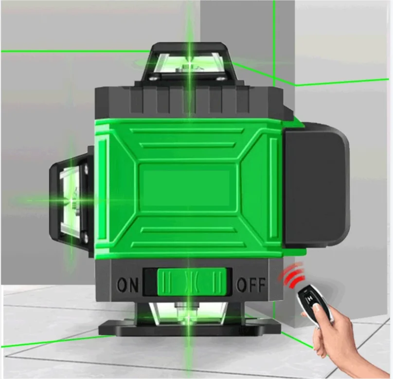 16/12 Lines 4D Laser Level green line SelfLeveling 360 Horizontal And Vertical Super Powerful Laser level green Beam laser level