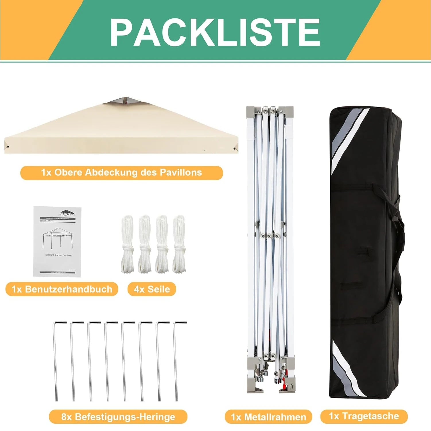 3x3m Gazebo Pop Up Canopy Tent Waterproof Foldable Gazebo Height Adjustable Party Tent For Beach Garden PartyCamping No Sidewall