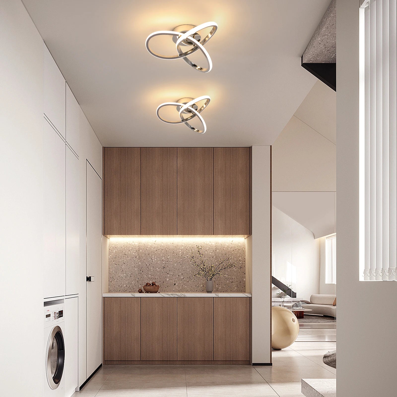LED Ceiling Light,Modern LED Ceiling Light,Curved Design Ceiling Lamp for Bedroom,Living Room,Kitchen,Hallway