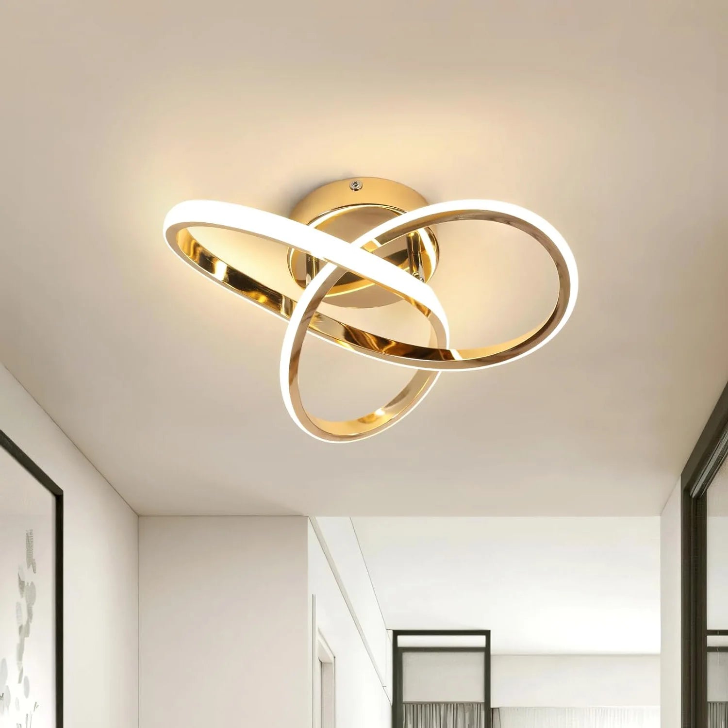 LED Ceiling Light,Modern LED Ceiling Light,Curved Design Ceiling Lamp for Bedroom,Living Room,Kitchen,Hallway