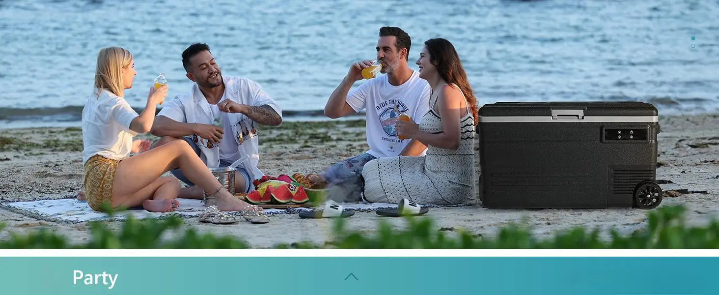 SIMZLIFE 80QT(75L)Car Refrigerator, Electric Cooler,12V/24V DC,110-240V AC,-4℉~68℉ Portable Freezer with Wheels,For Camping,RV