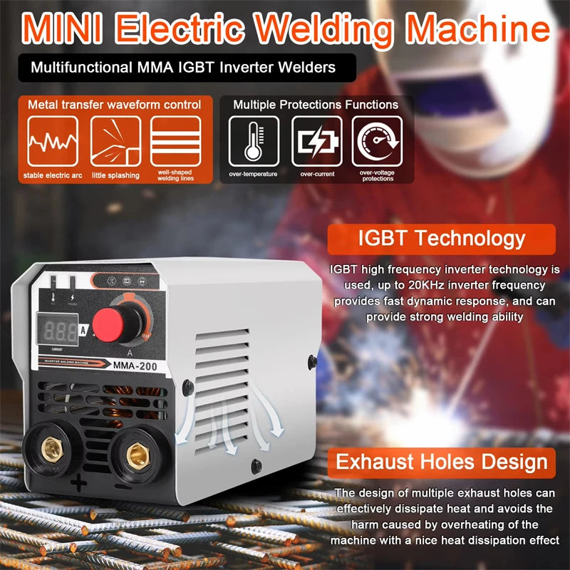 2 In 1 MIG MMA Welding Machine IGBT DC invert Welder Automatic Wire Feeding Contact Welding Non-Gas-shielding Arc Welder