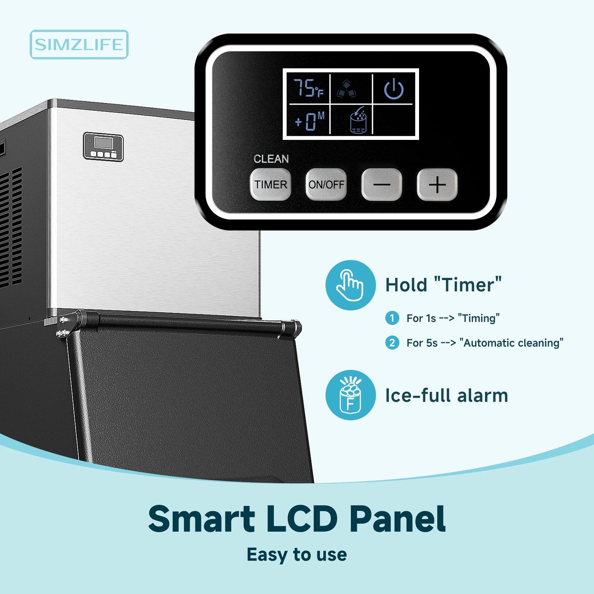 Commercial Ice Maker Machine 400Lbs/24H SECOP Compressor Ice Machine 250Lbs Ice Storage Stainless Steel Ice Maker for Bar Cafe