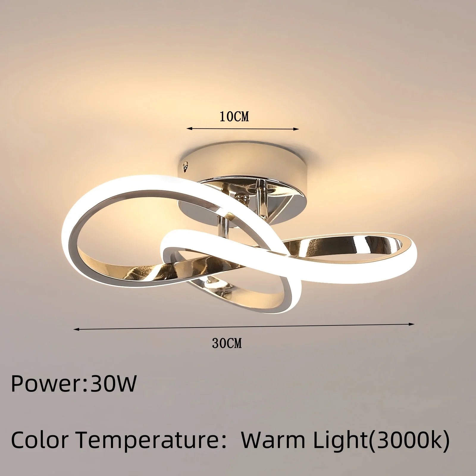 LED Ceiling Light,Modern LED Ceiling Light,Curved Design Ceiling Lamp for Bedroom,Living Room,Kitchen,Hallway