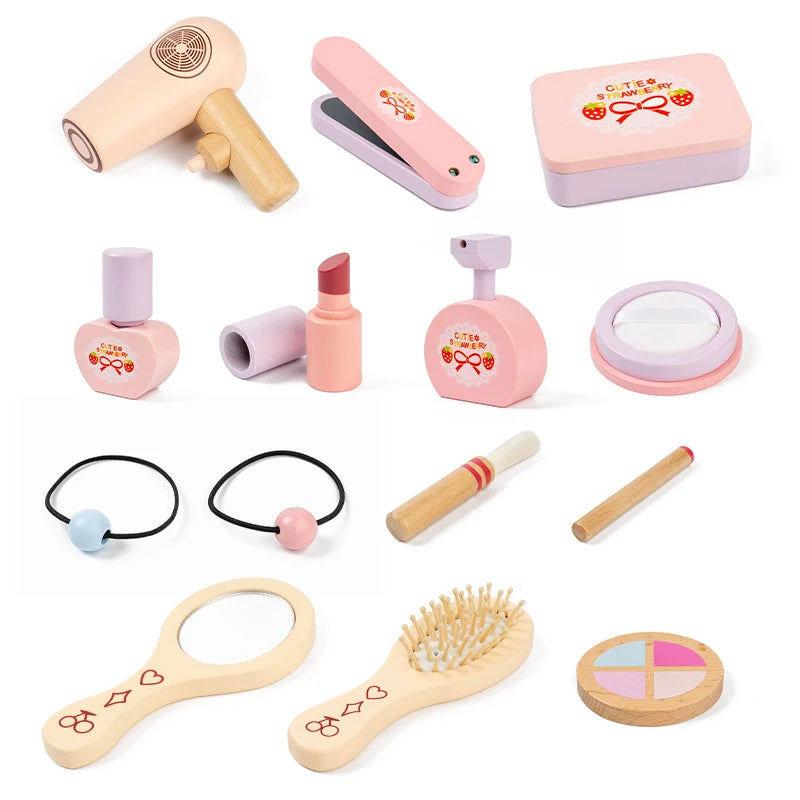Ensemble de jouet en bois cosmétique pour filles