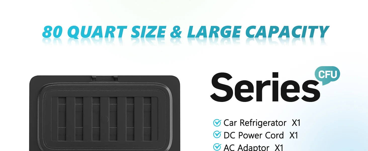 SIMZLIFE 80QT(75L)Car Refrigerator, Electric Cooler,12V/24V DC,110-240V AC,-4℉~68℉ Portable Freezer with Wheels,For Camping,RV