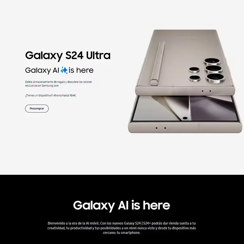 2024 New Samsung Galaxy S24 Ultra AI Smartphone 200MP Wide-angle AI Camera Cell Phone 6.8" AMOLED 120Hz 2X Display 45W 5000mAh