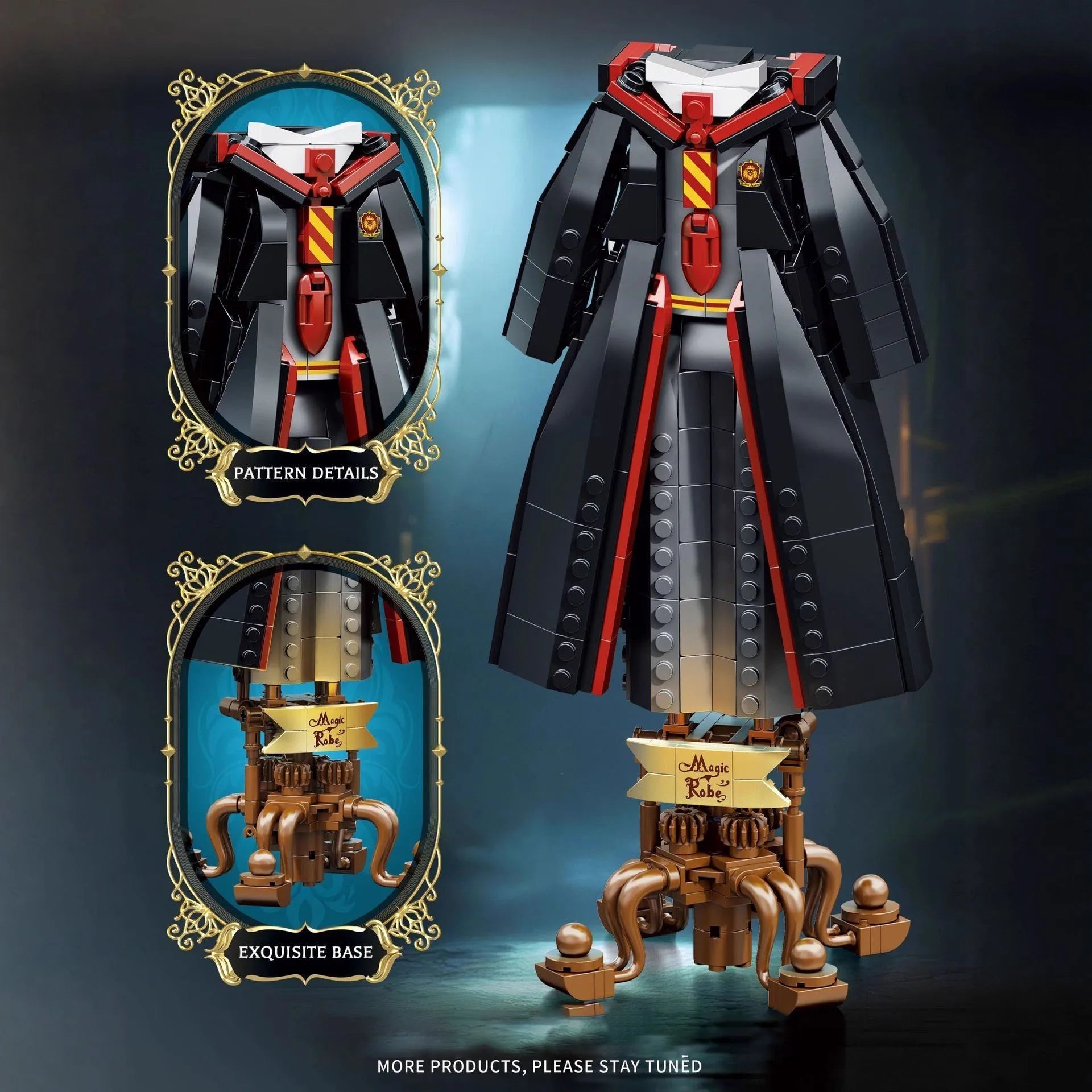 Black Magic Robe Top Building Blocks Children's Toy Assembly Educational Model Set, Suitable for Halloween Gift Giving!