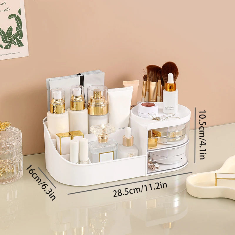 Boîte de rangement cosmétique avec tiroir