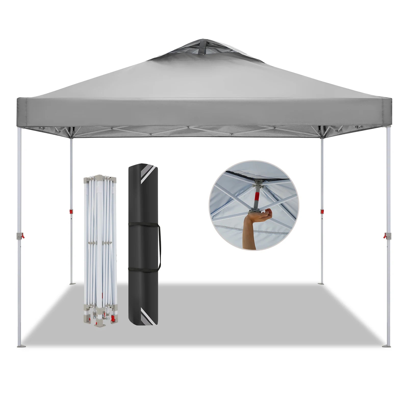 3x3m Gazebo Pop Up Canopy Tent Waterproof Foldable Gazebo Height Adjustable Party Tent For Beach Garden PartyCamping No Sidewall