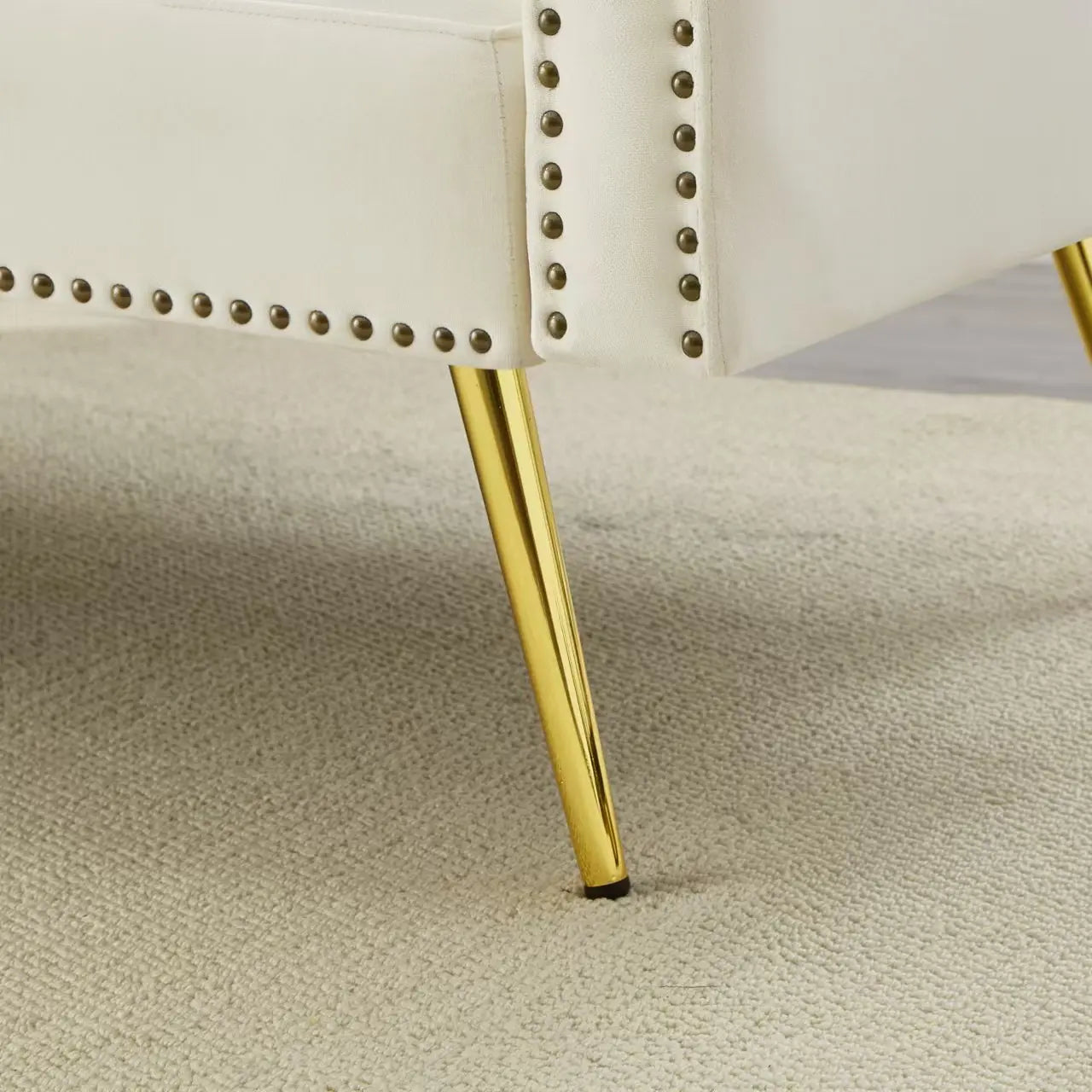 Modernes 2-Sitzer-Schlafsofa MIT Samtbezug, 3-stufiger Rückenlehne, vergoldeten Metallfüßen et Schlaffunktion