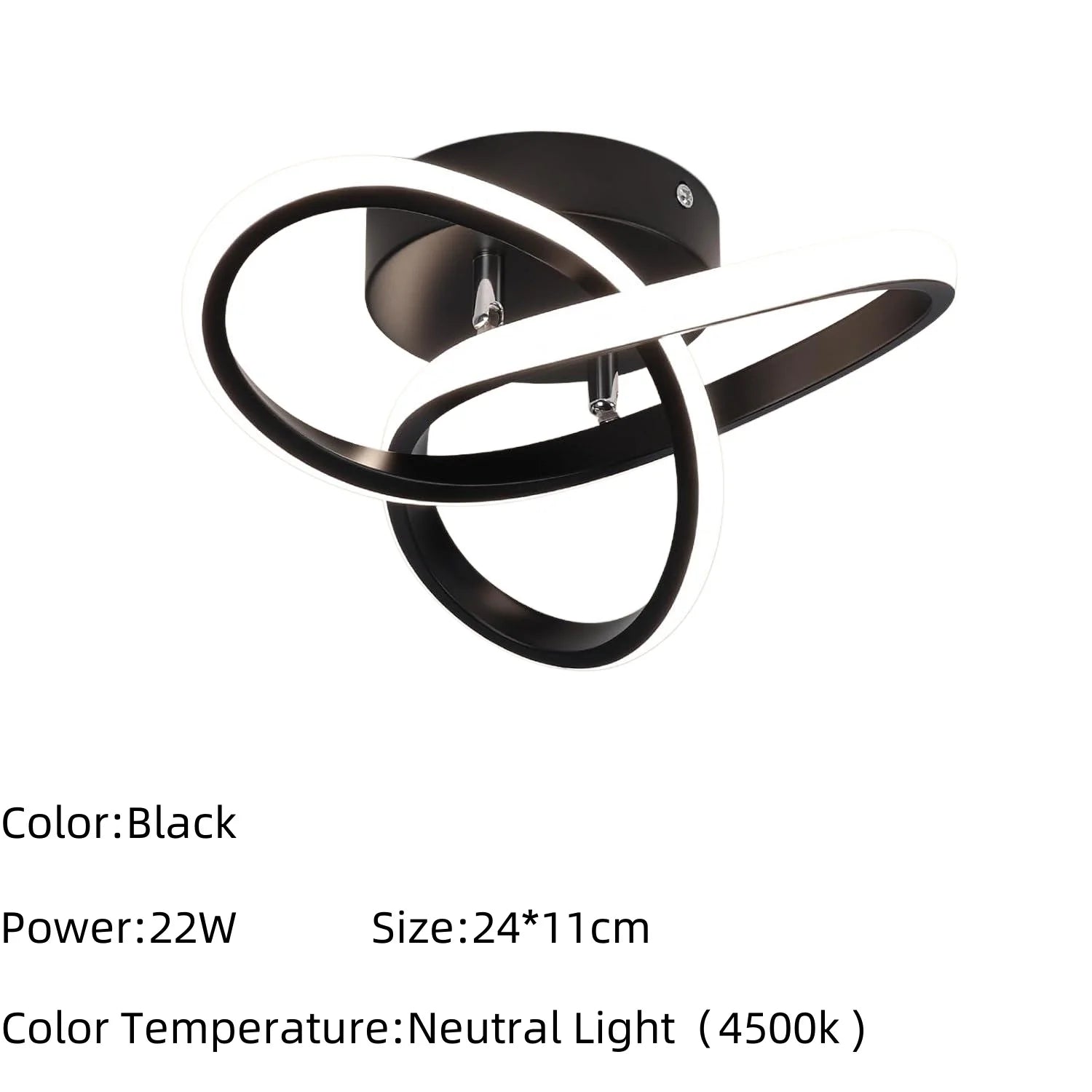 LED Ceiling Light,Modern LED Ceiling Light,Curved Design Ceiling Lamp for Bedroom,Living Room,Kitchen,Hallway