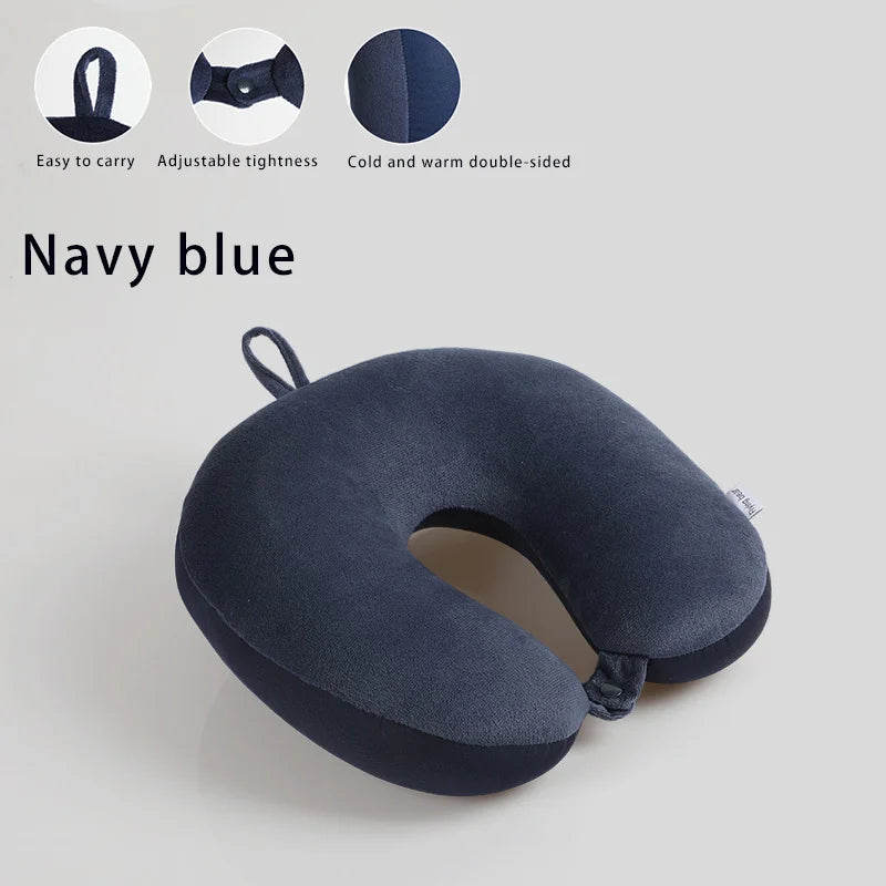 Travel pillow neck pillow airplane travel car rest pillow home office travel neck pillow snap button with soft cover