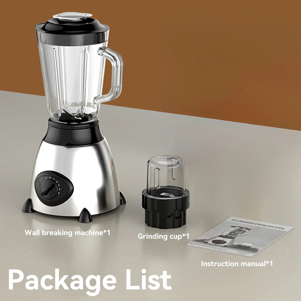 1.5L 850W Blender with Dual Blades Multifunctional Wall Breaker Ice Crusher Juicer Smoothie Maker for Home Kitchen Drinks Meats
