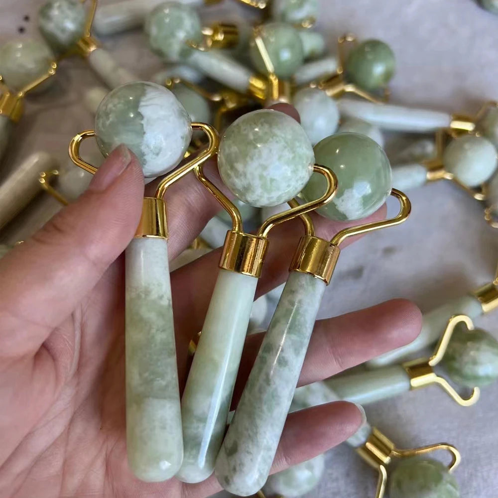1PC Natural Jade Face Roller Massager Face Neck Body Eye Massage Anti Aging Wrinkles Beauty Slimming Therapy SPA Skincare Tool