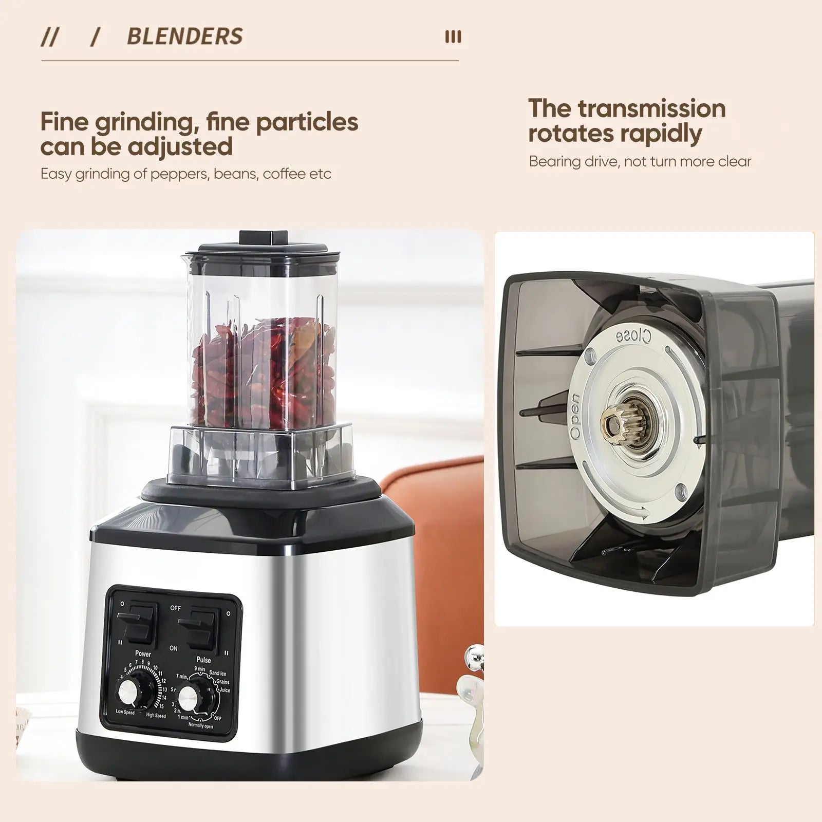 3 in1 9500W Heavy Duty Grade Blender Mixer Juicer High Power Food Processor Ice Smoothie Bar Fruit Blender