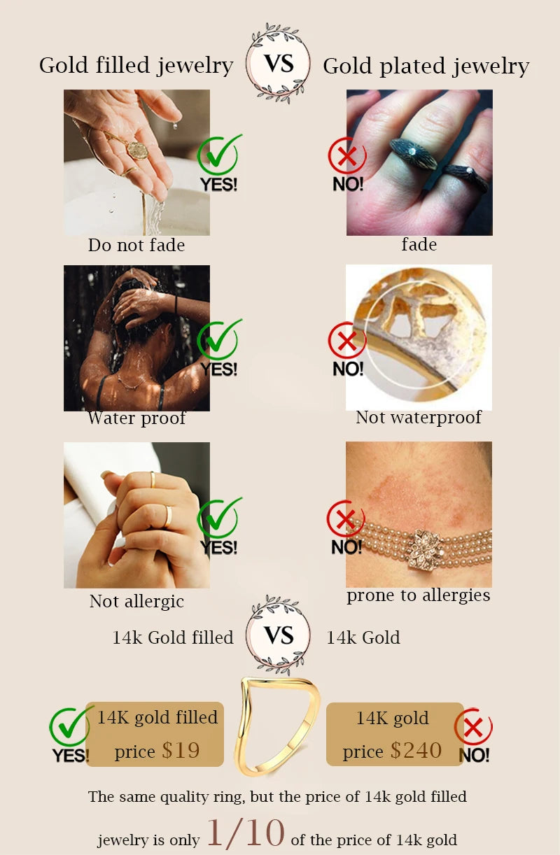 14K Gold Filled Hand Hammered Ring Handmade Band Ring Minimalism Jewelry Ring Dainty Boho waterproof Ring Tarnish Resistant Ring