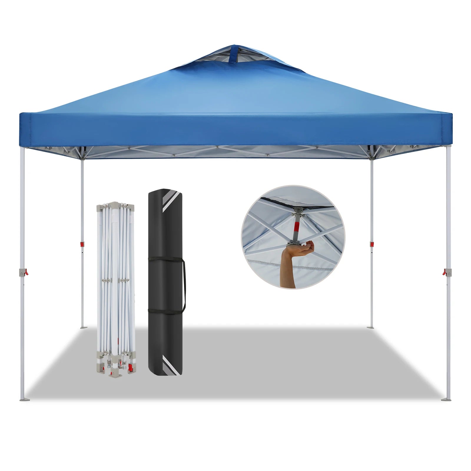3x3m Gazebo Pop Up Canopy Tent Waterproof Foldable Gazebo Height Adjustable Party Tent For Beach Garden PartyCamping No Sidewall
