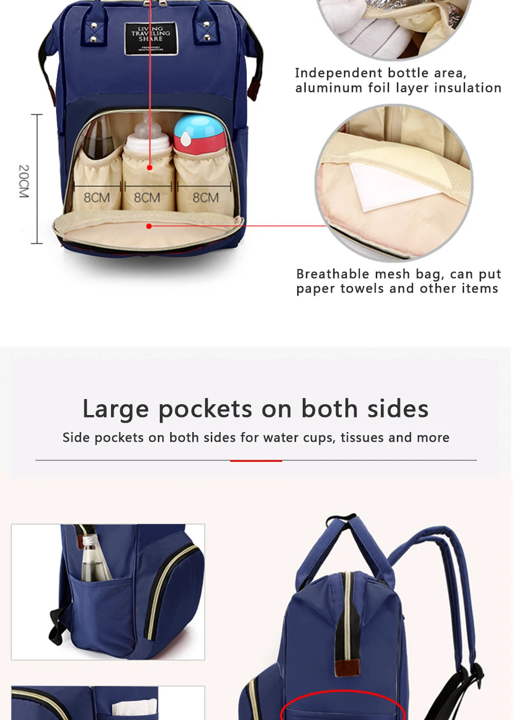 Backpack Bag Mummy Large Capacity Bag Mom Baby Multi-function Waterproof Outdoor Travel Diaper Bags For Baby Care