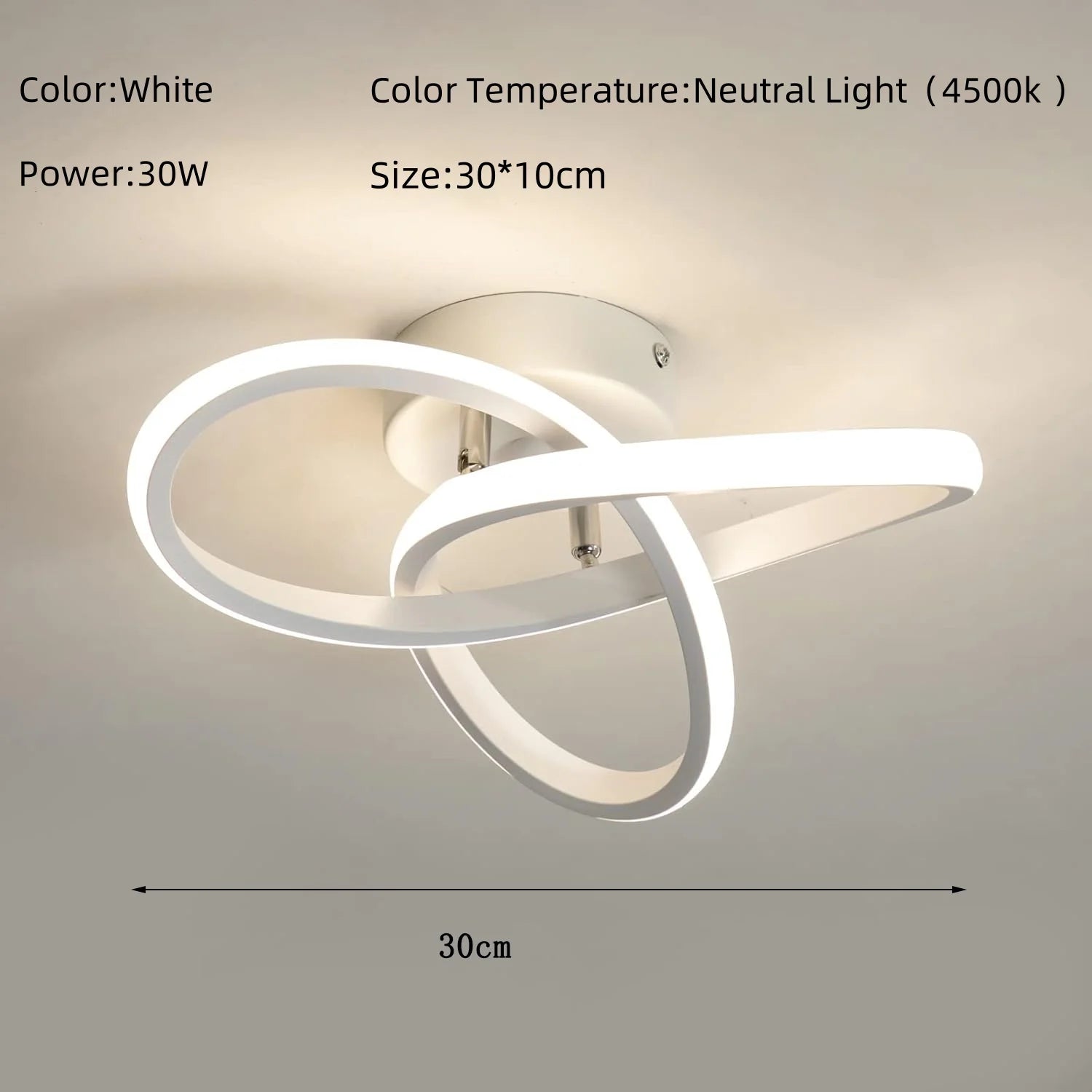 LED Ceiling Light,Modern LED Ceiling Light,Curved Design Ceiling Lamp for Bedroom,Living Room,Kitchen,Hallway