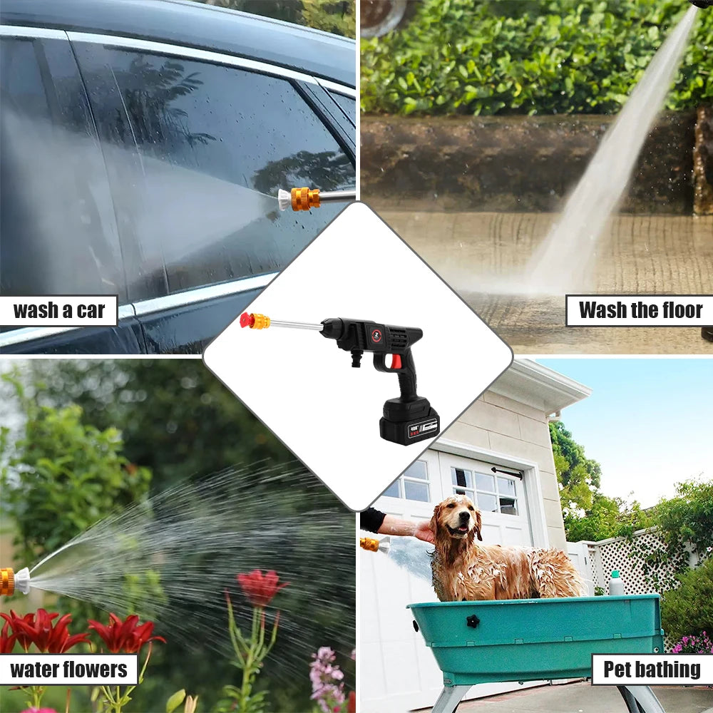 1500W Cordless High Pressure Washer Spray Water Gun Car Wash Pressure Water Cleaning Machine for Makita 18V Battery