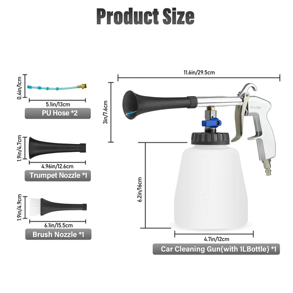 White High Pressure Interiors Car Cleaning Gun Tool for Vehicle Car Wash Cleaning Generator Car