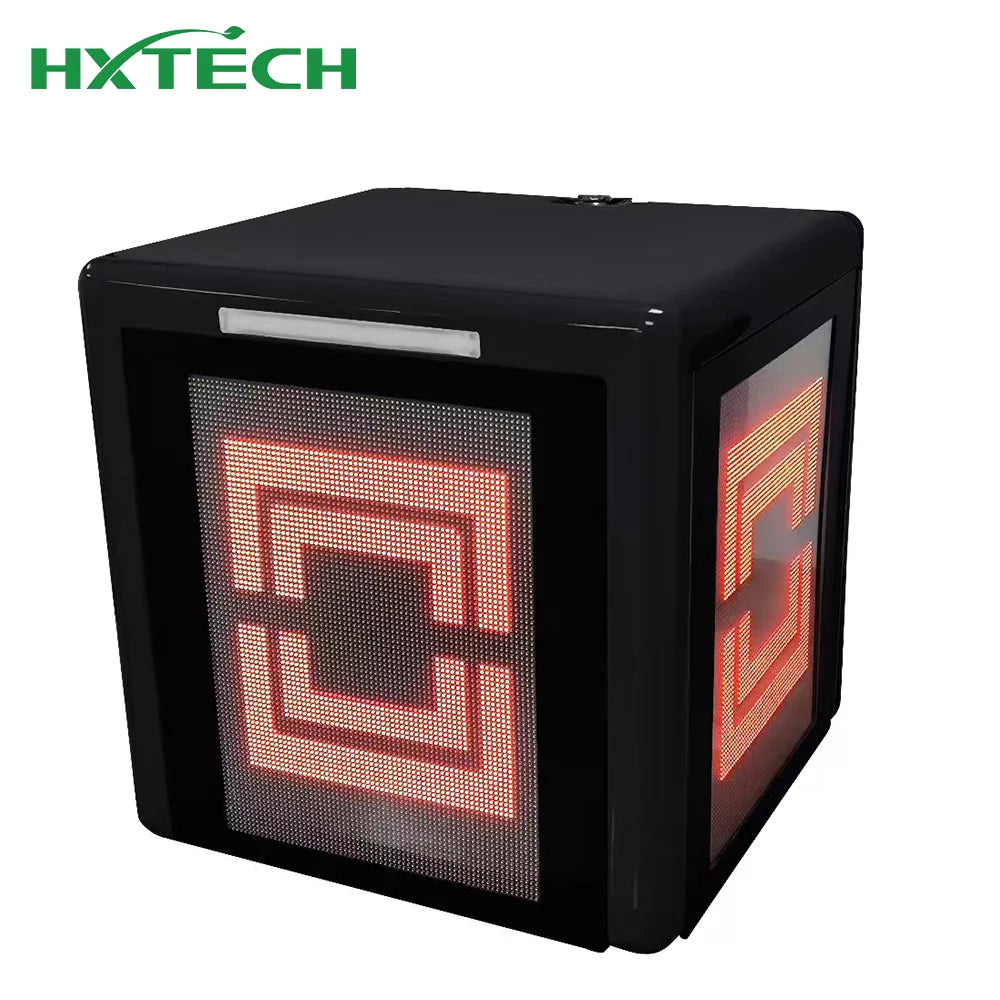 HXTECH Black 3-Side LED Delivery Box for Motorcycle Pizza Led Delivery Box with 2.5mm 4.1mm Bikes Advertising Delivery Box