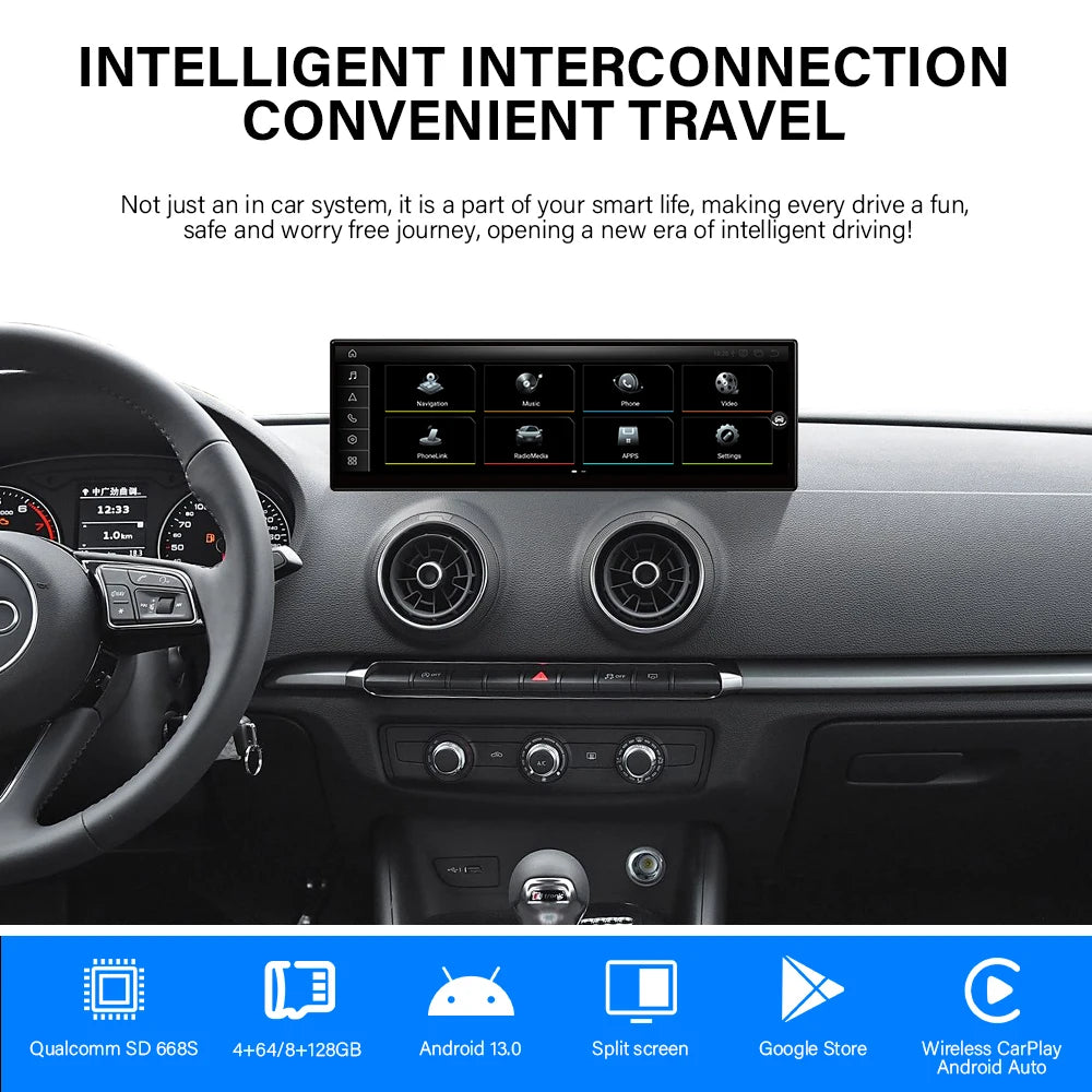 A3 14.9 Inch Android Car Screen Digital Cluster Android Navigation GPS  Car Dvd Player for Audi Car Monitor 2014 - 2019