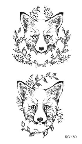 Waterproof 100 Different Cat Dog Deer Tattoo Designs for Women Men Body Art Colorful Black Fake Arm Hands Animal Tattoo Stickers