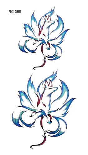 Waterproof 100 Different Cat Dog Deer Tattoo Designs for Women Men Body Art Colorful Black Fake Arm Hands Animal Tattoo Stickers