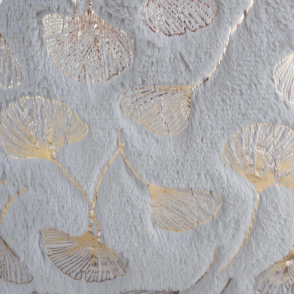 Golden Printed Ginkgo Leaf Pillow Cover 45*45cm 30*50cm Decorative Pillowcase for Living Room Luxury Plush Fur Cushion Covers