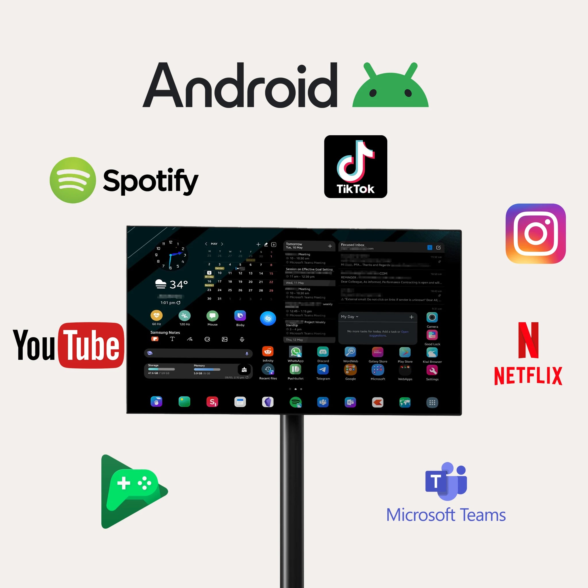 Portable 22 Inch HD Smart TV with LED Backlight and WiFi for Travel and Outdoor Entertainment 21.5 Inch HDTV Screen