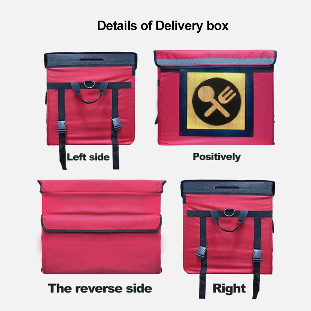 Motorcycle Led Rear Box 4G Gps Outdoor Motor Led Delivery Box Food and Advertising Led Display Box for Takeaway & Delivery Bikes