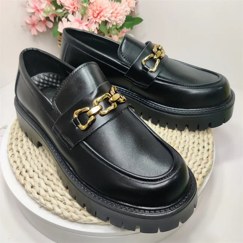 Thick Sole Working Shoes Black Color Anti-Slippery Comfortable Loafers Formal Dress Shoes for Men
