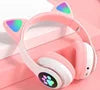 HiFi Universal Cute RGB  Wireless Headphones STN28 Cat Ears Wireless Headphone Stereo Music Light up Gaming Headset with Mic
