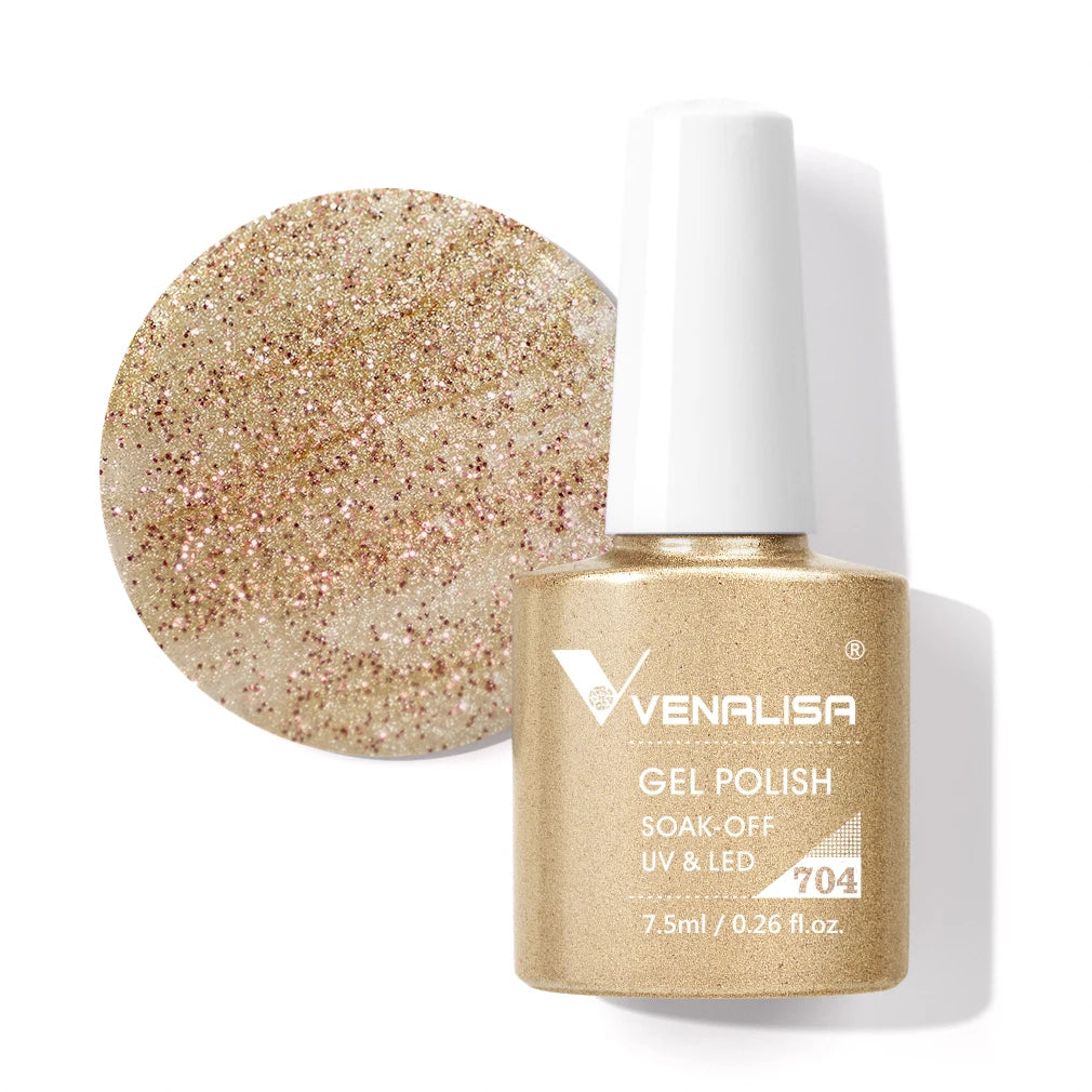 VENALISA Nail Gel Polish Full Coverage Holographic Camouflage Nail Varnish Manicure Lacquer Polish Soak Off UV LED Lacquer 7.5ML
