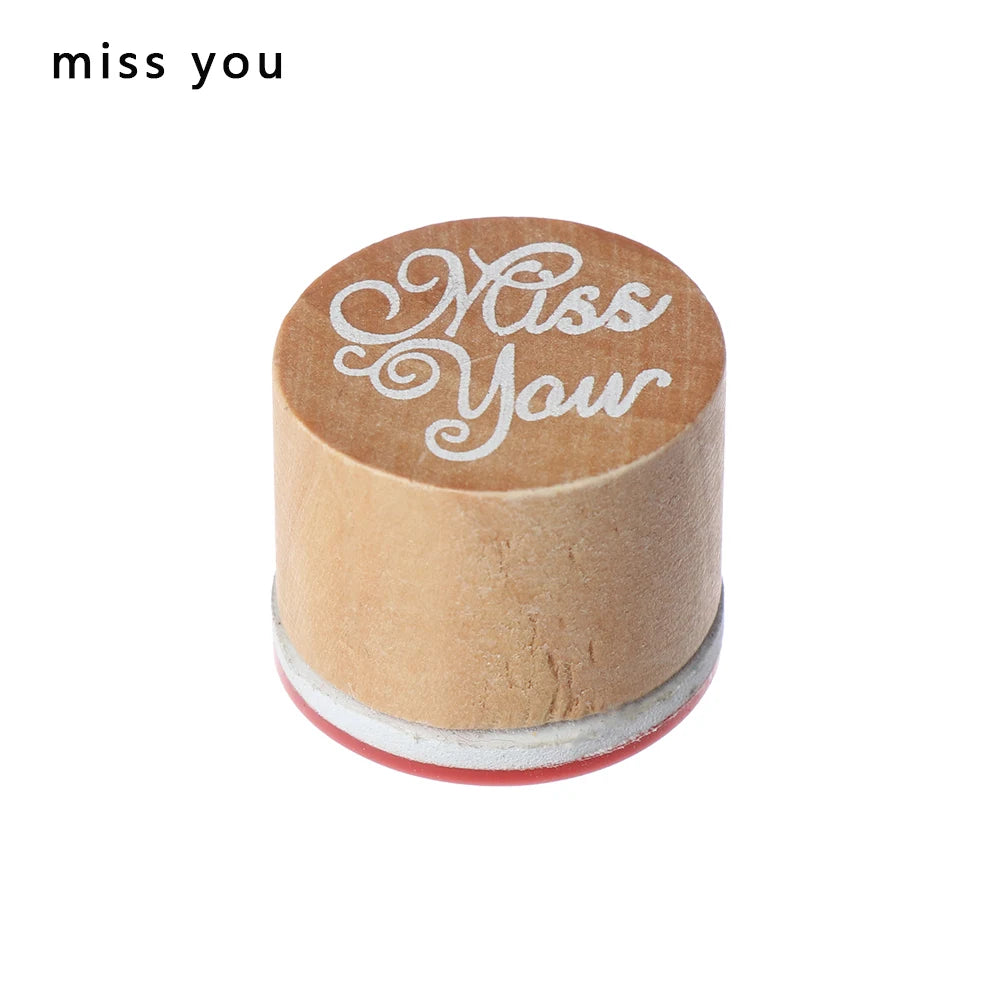 1PC Wooden Stamp Love/Thank You/For You Blessing Greeting Words Letter Stamp DIY Scrapbooking Cards Decor Handmade Wood Stamp