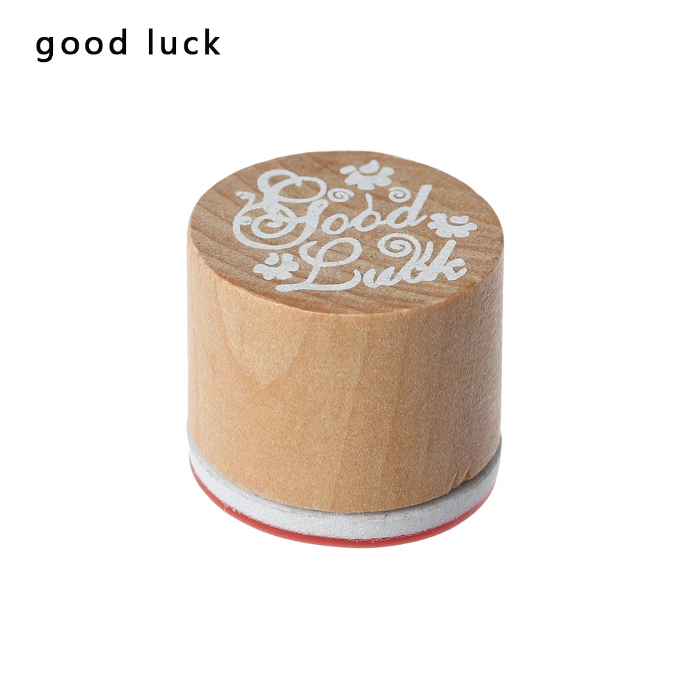 1PC Wooden Stamp Love/Thank You/For You Blessing Greeting Words Letter Stamp DIY Scrapbooking Cards Decor Handmade Wood Stamp