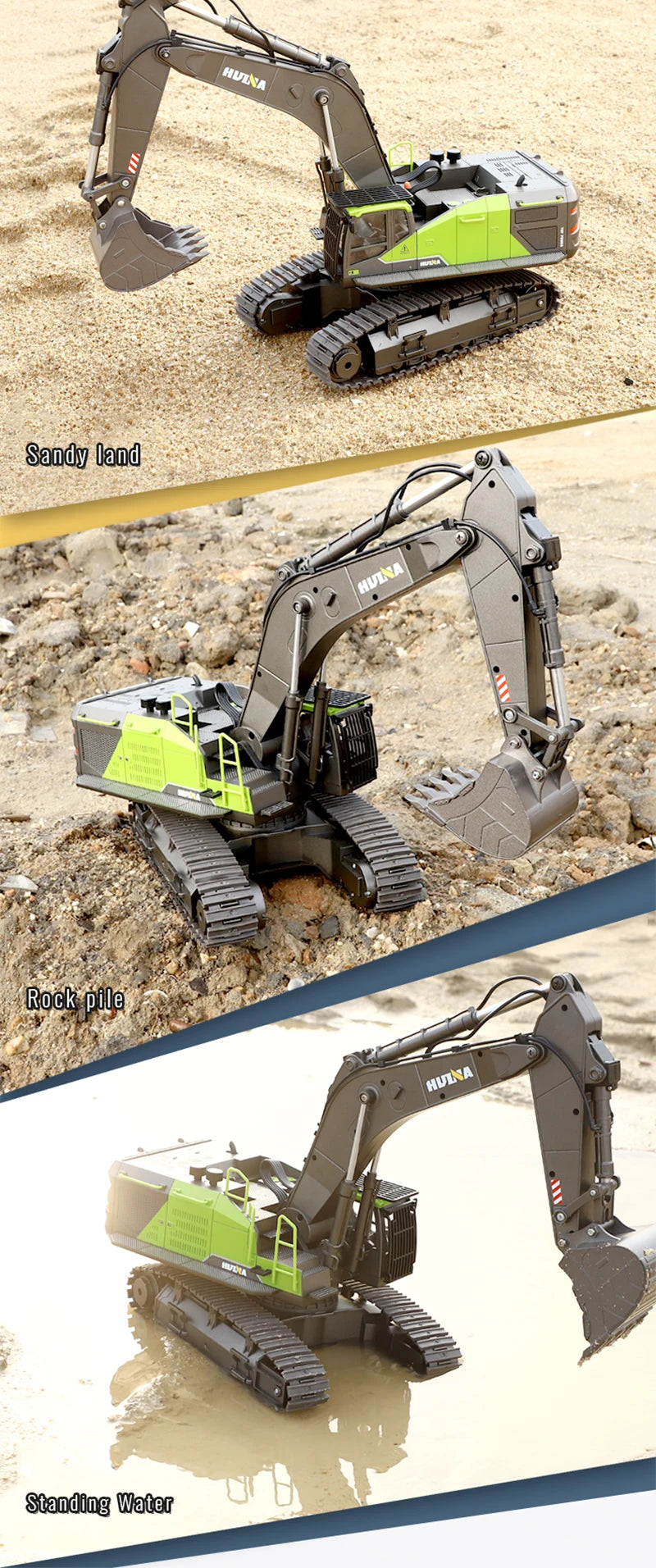 Huina 1593 1/14 Scale 22 Channels 2.4Ghz Metal Remote Control Truck Alloy Rc Excavator Toys for Kids