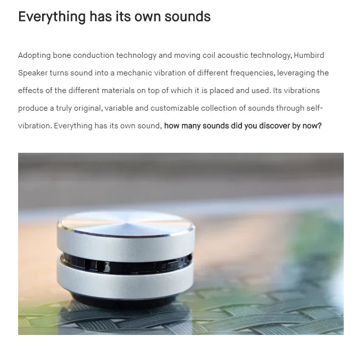 Turns Anything to Speaker Dura MOBI Portable Mini TWS Waterproof Wireless Speakers Metal Bone Conduction Speaker