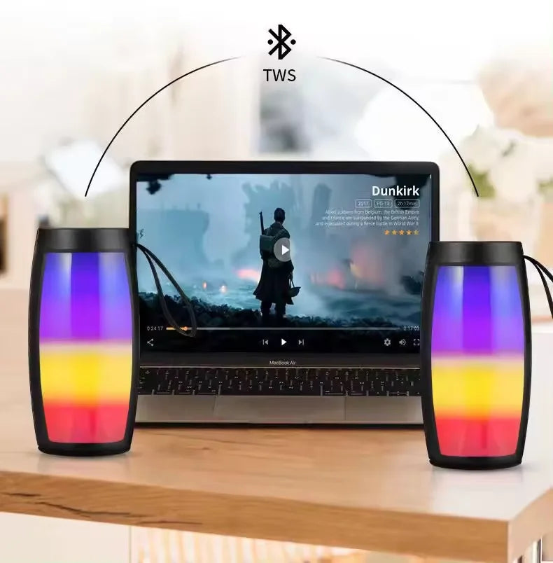 New Style Portable Wireless Gaming Speaker With Mixed Colorful LED Lights Multifunction Outdoor Party Smart Speaker