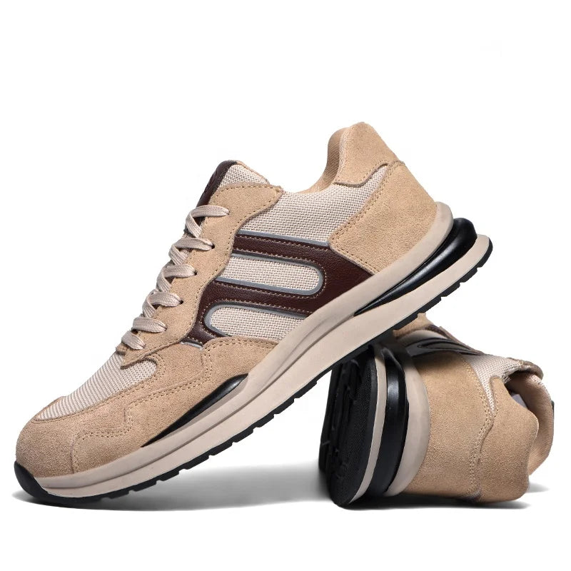 Suede Leather Fashionable Safety Shoes Anti Slip Sport Type Working Shoes for Men and Women