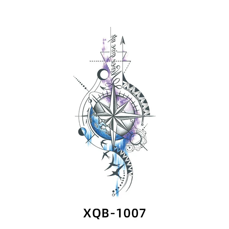 2025 New Waterproof Color Butterfly Flowers Temporary Tattoo Sticker Wholesale Arm/Chest Tattoo Decal for Body Application