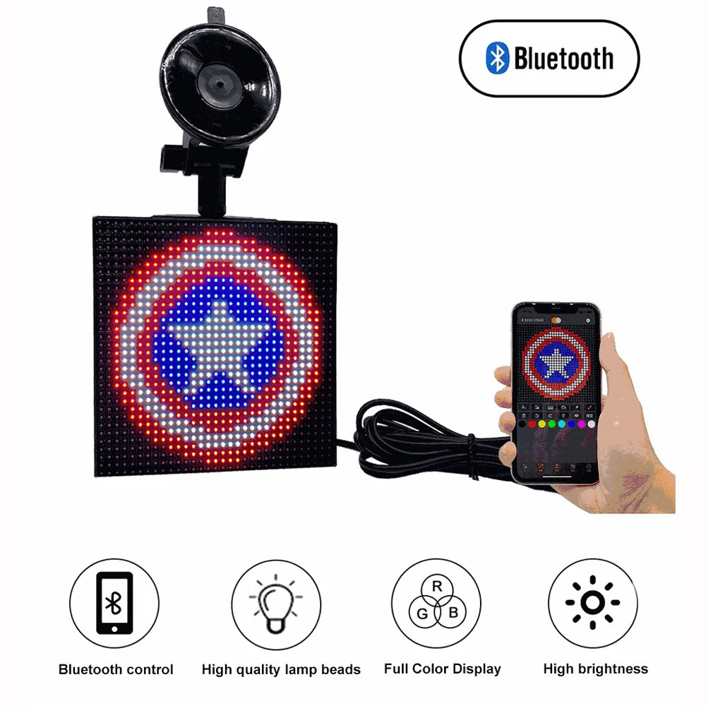 Led P4 Smart Car Screen Factory Led Car Rear Window Expression Screen Led Expression Light Car Screen Usb Rechargeable Battery