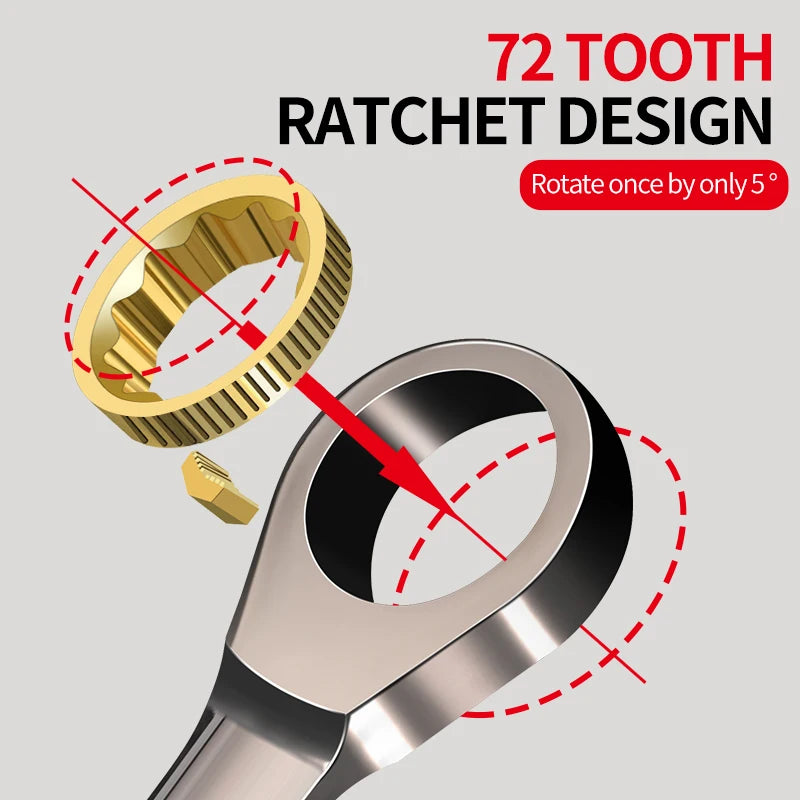 Open End Metric Combination Spanner Set Ratchet Wrench for Car Repair Hand Power Torque Tool with OEM Support CR-V Material Bags