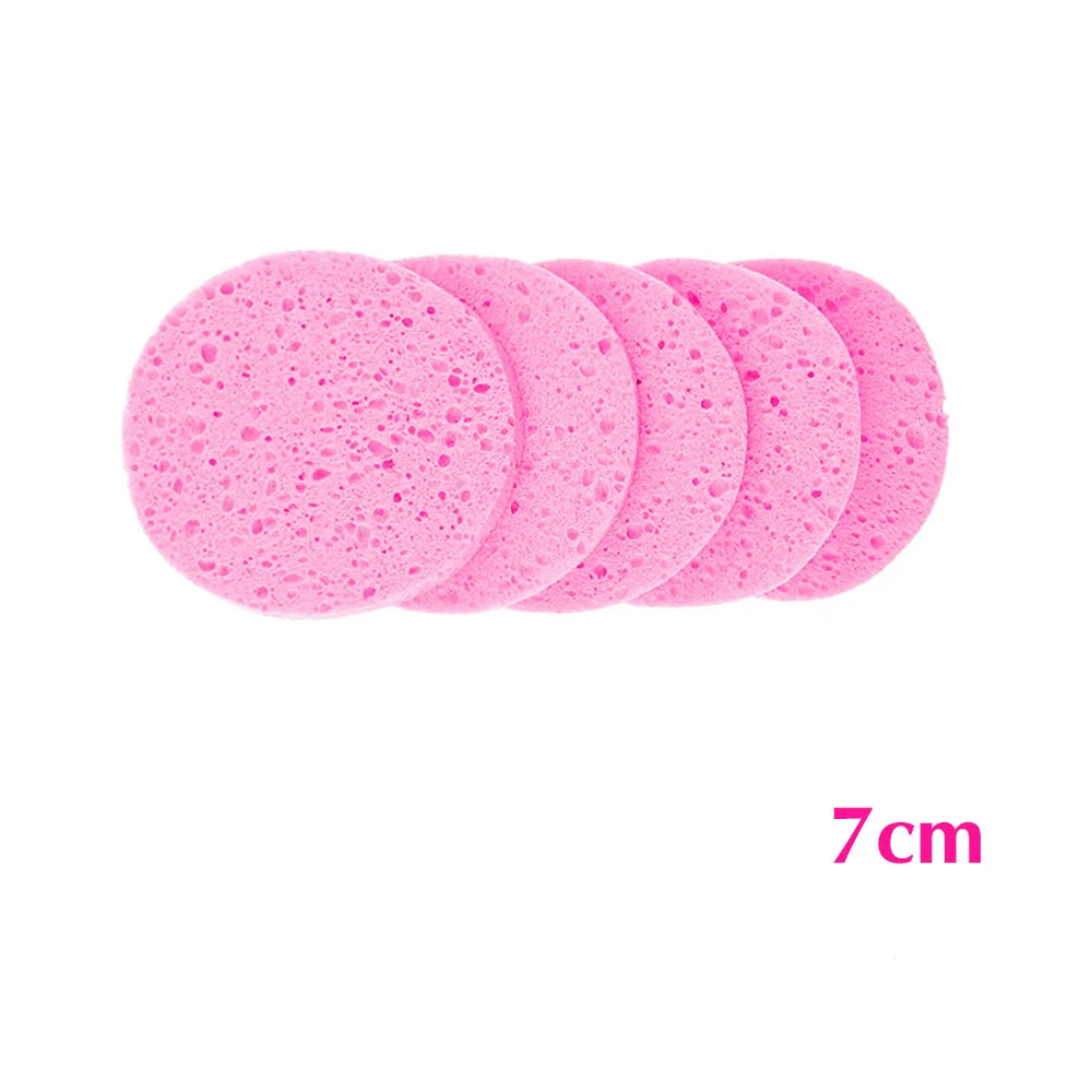 5Pcs Cleansing Sponge Cellulose Compress Puff Wood Pulp Exfoliator Soft Face Wash Pad Cleanup Skin Care Makeup Tool 6/7/8/9/10cm
