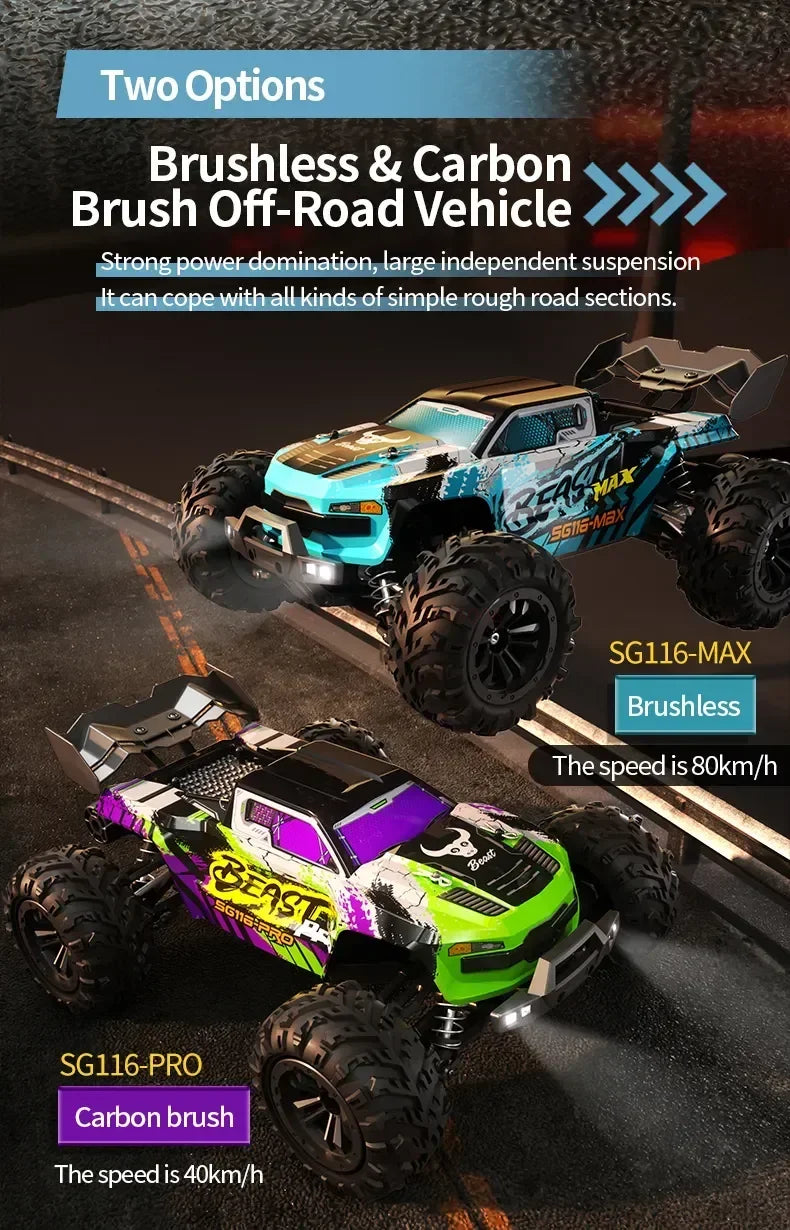 ZLL SG116 PRO Factory 1:16 Brushed RC Car 4WD High Speed Racing Vehicle Kids 35 Mins Racing Time Expert Remote Control Car Toy