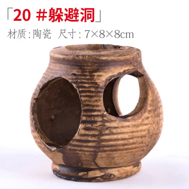 Retro Ceramic Decoration Fish Tank Shrimp Tank Dodging House Spawning Fish Hiding Landscaping Aquarium Decor Accessories