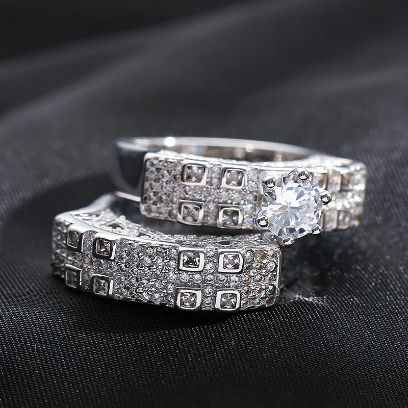 Kinel New Blue Natural Zircon Ring for Women Trendy 585 Rose Gold Leaf Ring Romantic Vintage Wedding Jewelry Fashion 2022